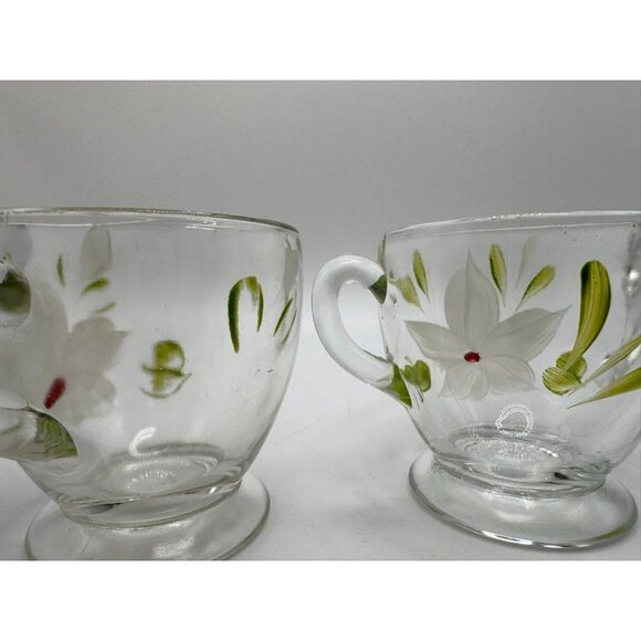 Vintage Bartlett Collins Creamer Sugar Bowl White flowers Gay Fad 50’s Vtg - Picture 6 of 10